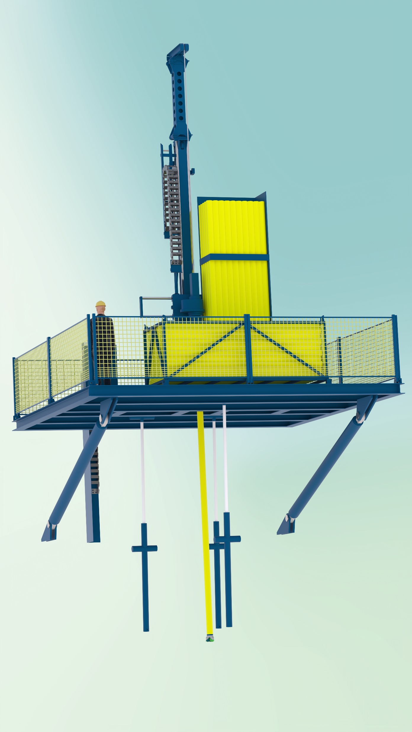 AHCDP - Vista lateral de plataforma con patas