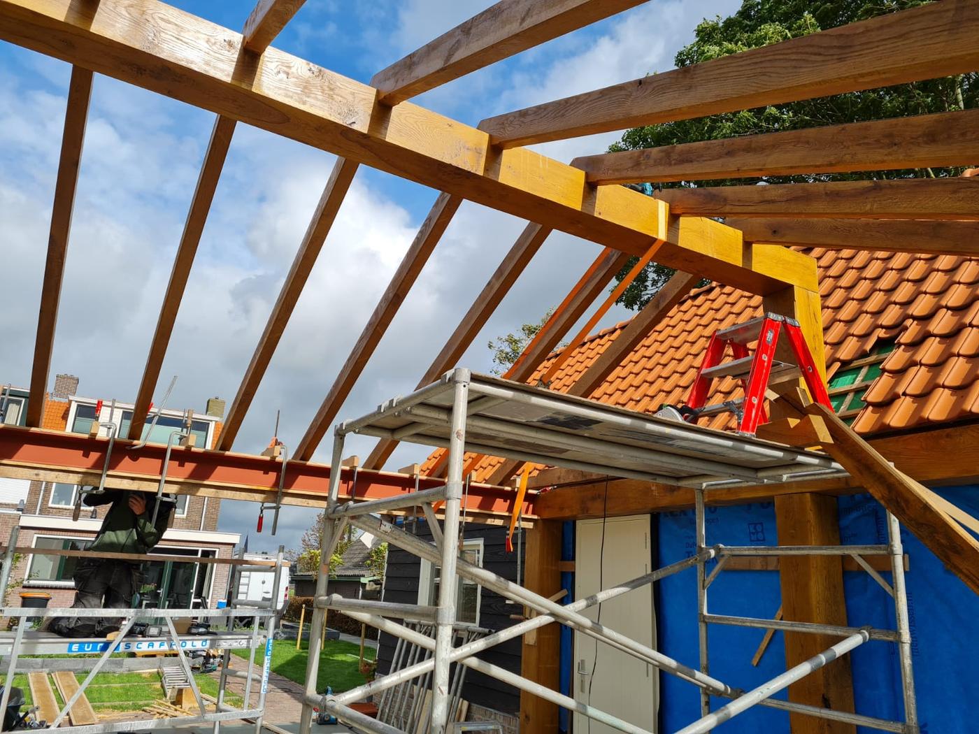 Construcción tejado terraza - detalle correas
