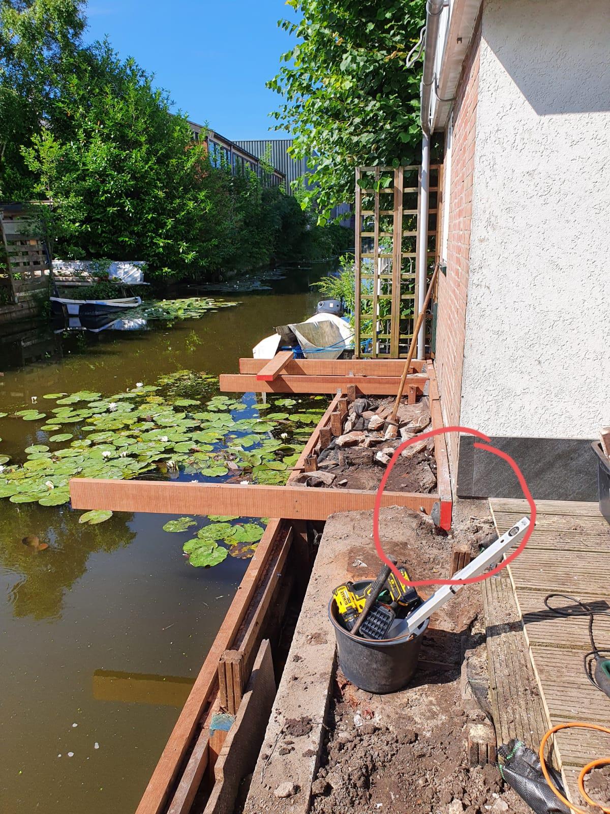 Estructura de vigas y nuevos postes